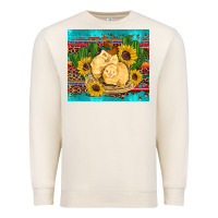 Sandshell western chicks coop animals sunflowers cactus serape leopard turquoise Premium Sweatshirt - Artiststas