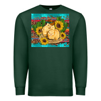 Sports Green western chicks coop animals sunflowers cactus serape leopard turquoise Premium Sweatshirt - Artiststas