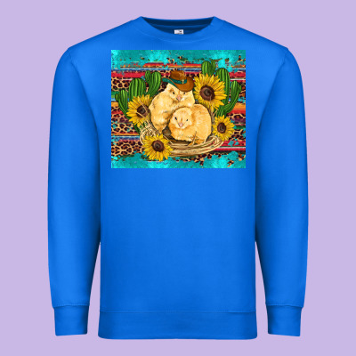 Western Chicks Coop Animals Sunflowers Cactus Serape Leopard Turquoise Premium Sweatshirt Designed By Artiststas