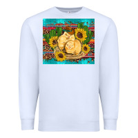 White western chicks coop animals sunflowers cactus serape leopard turquoise Premium Sweatshirt - Artiststas