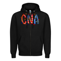 Black cna america Zipper Hoodie - RacoonDesign