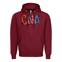 Burgundy cna america Zipper Hoodie - RacoonDesign