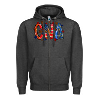Charcoal Heather cna america Zipper Hoodie - RacoonDesign