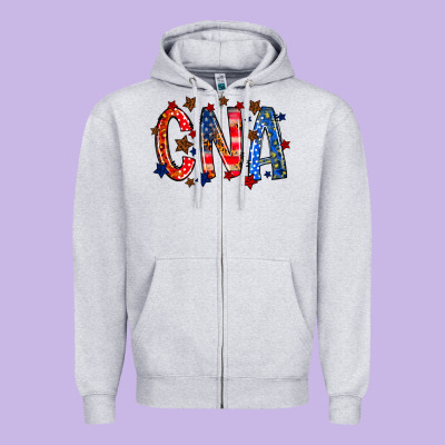 Cna America Zipper Hoodie Designed By Racoondesign