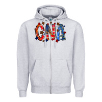 Heather Grey cna america Zipper Hoodie - RacoonDesign