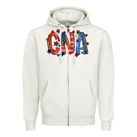 Oatmeal Heather cna america Zipper Hoodie - RacoonDesign