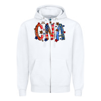 White cna america Zipper Hoodie - RacoonDesign