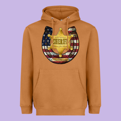 Sheriff American Flag Heavyweight Hoodie Designed By Jahusdesignshop