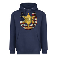 Navy sheriff american flag Heavyweight Hoodie - JahusDesignShop