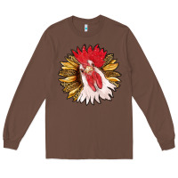 Chestnut sunflower with rooster Long Sleeve Tee - RanaPortraitStore
