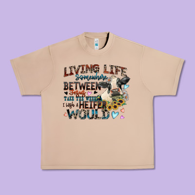 Urban Heavy Tee living life somewhere between jesus take the wheel