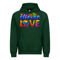 Forest Green Pride LGBTQ+ Choose Love Urban Hoodie - BundleAndBundleShop