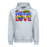 Heather Grey Pride LGBTQ+ Choose Love Urban Hoodie - BundleAndBundleShop