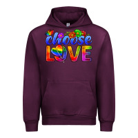 Mauve Wine Pride LGBTQ+ Choose Love Urban Hoodie - BundleAndBundleShop