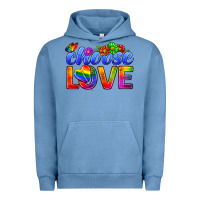 Pigment Pebble Blue Pride LGBTQ+ Choose Love Urban Hoodie - BundleAndBundleShop