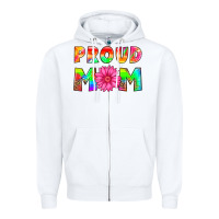 White proud mom Zipper Hoodie - HRA Design Shop