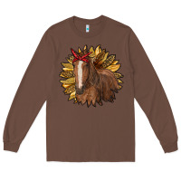 Chestnut sunflower with horse Long Sleeve Tee - RanaPortraitStore