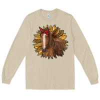 Mushroom sunflower with horse Long Sleeve Tee - RanaPortraitStore