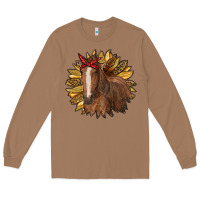 Toasted Coconut sunflower with horse Long Sleeve Tee - RanaPortraitStore