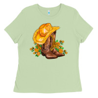 Matcha yellow  cowgirl and roses Ladies Tee - AdoDesignShop