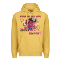 Antique Gold whose bed have youre boots been under Premium Hoodie - NancyCooperArtShop
