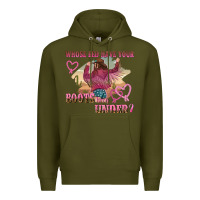 Army Green whose bed have youre boots been under Premium Hoodie - NancyCooperArtShop