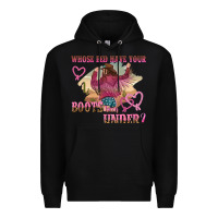 Black whose bed have youre boots been under Premium Hoodie - NancyCooperArtShop
