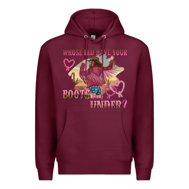 Whose Bed Have Youre Boots Been Under Premium Hoodie by NancyCooperArtShop | Teevron