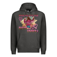 Charcoal Heather whose bed have youre boots been under Premium Hoodie - NancyCooperArtShop