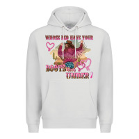 Dove Grey whose bed have youre boots been under Premium Hoodie - NancyCooperArtShop