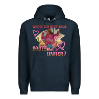 Navy whose bed have youre boots been under Premium Hoodie - NancyCooperArtShop