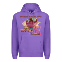 Purple whose bed have youre boots been under Premium Hoodie - NancyCooperArtShop