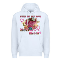 White whose bed have youre boots been under Premium Hoodie - NancyCooperArtShop