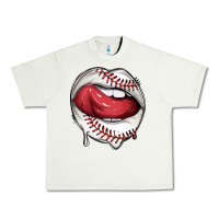 Pistachio sports lips baseball Urban Heavy Tee - texasbilliewilder