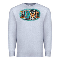 Heather Grey love western Premium Sweatshirt - AdoDesignShop
