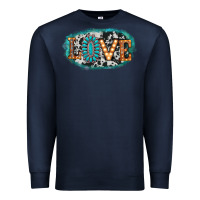 Navy love western Premium Sweatshirt - AdoDesignShop