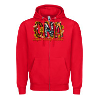 Red cna Zipper Hoodie - RacoonDesign