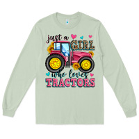 Matcha just a girl who loves tractors Long Sleeve Tee - Zillion Design Studio