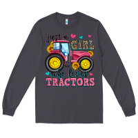 Smoke just a girl who loves tractors Long Sleeve Tee - Zillion Design Studio