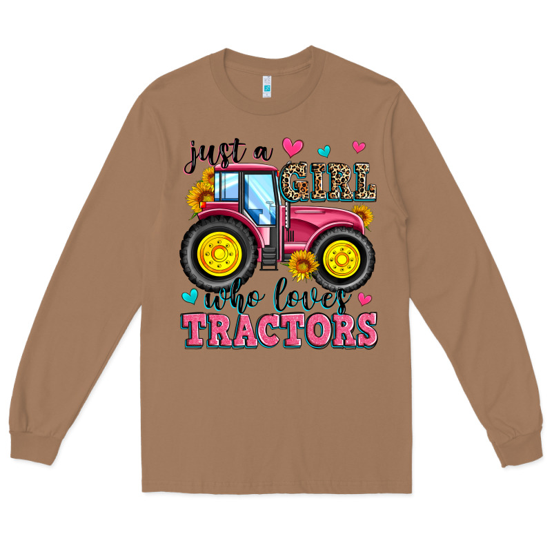 Just A Girl Who Loves Tractors Long Sleeve Tee by Zillion Design Studio | Teevron