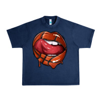 Navy sports lips basketball Urban Heavy Tee - texasbilliewilder