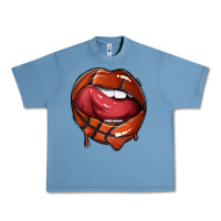 Pebble Blue sports lips basketball Urban Heavy Tee - texasbilliewilder