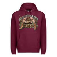 Burgundy whose bed have your boots under cowboy western Premium Hoodie - NancyCooperArtShop