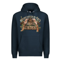 Navy whose bed have your boots under cowboy western Premium Hoodie - NancyCooperArtShop