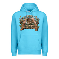 Ocean Blue whose bed have your boots under cowboy western Premium Hoodie - NancyCooperArtShop