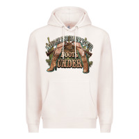 Pale Pink whose bed have your boots under cowboy western Premium Hoodie - NancyCooperArtShop