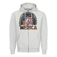 Dove Grey merica rainbow Zipper Hoodie - CowhideDigitalArt