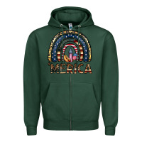 Sports Green merica rainbow Zipper Hoodie - CowhideDigitalArt