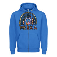 True Royal merica rainbow Zipper Hoodie - CowhideDigitalArt