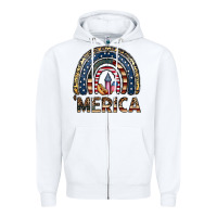 White merica rainbow Zipper Hoodie - CowhideDigitalArt